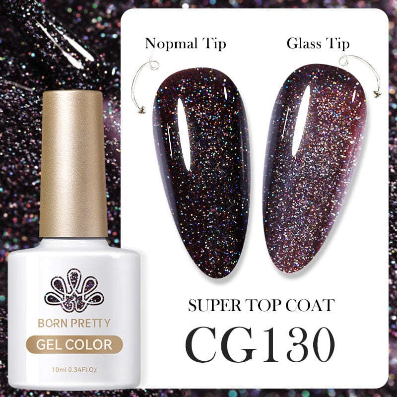 Black Glitter Sequins Color Gel Polish CG130 10ml Gel Nail Polish BORN PRETTY 