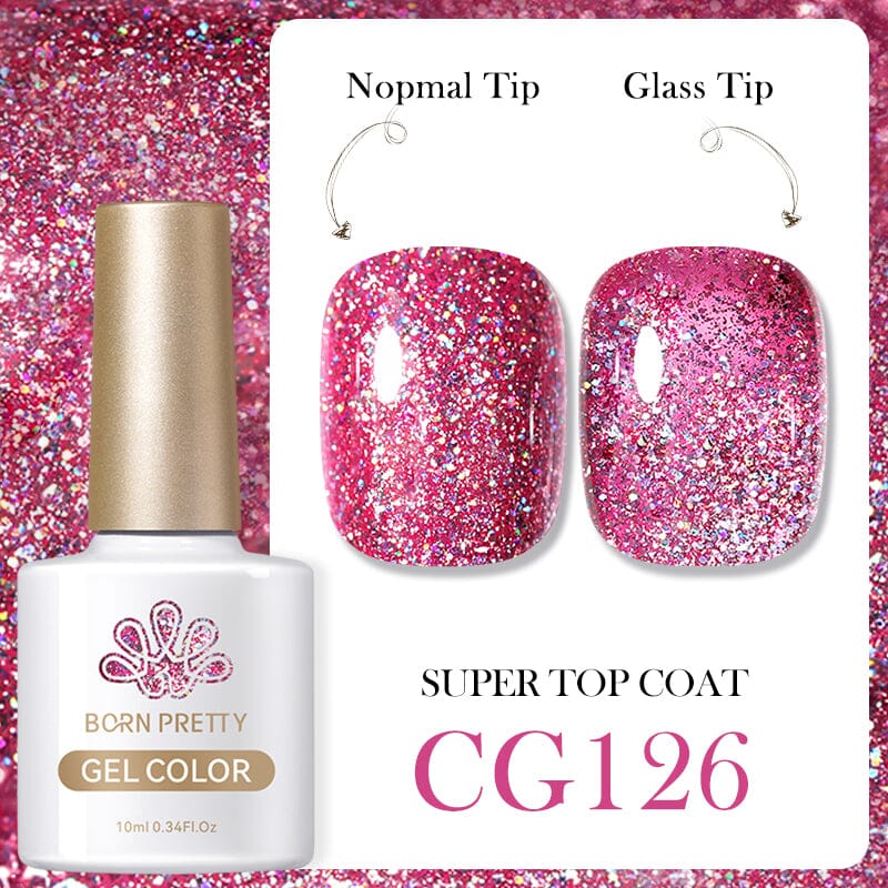 Red Glitter Sequins Color Gel Polish CG126 10ml Gel Nail Polish BORN PRETTY 