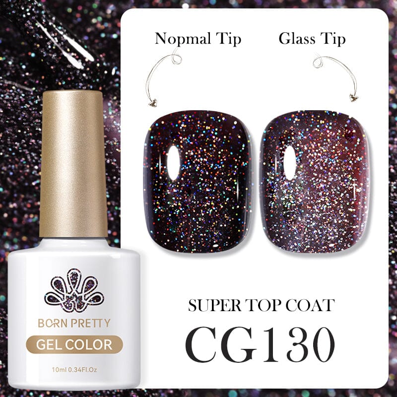 Black Glitter Sequins Color Gel Polish CG130 10ml Gel Nail Polish BORN PRETTY 