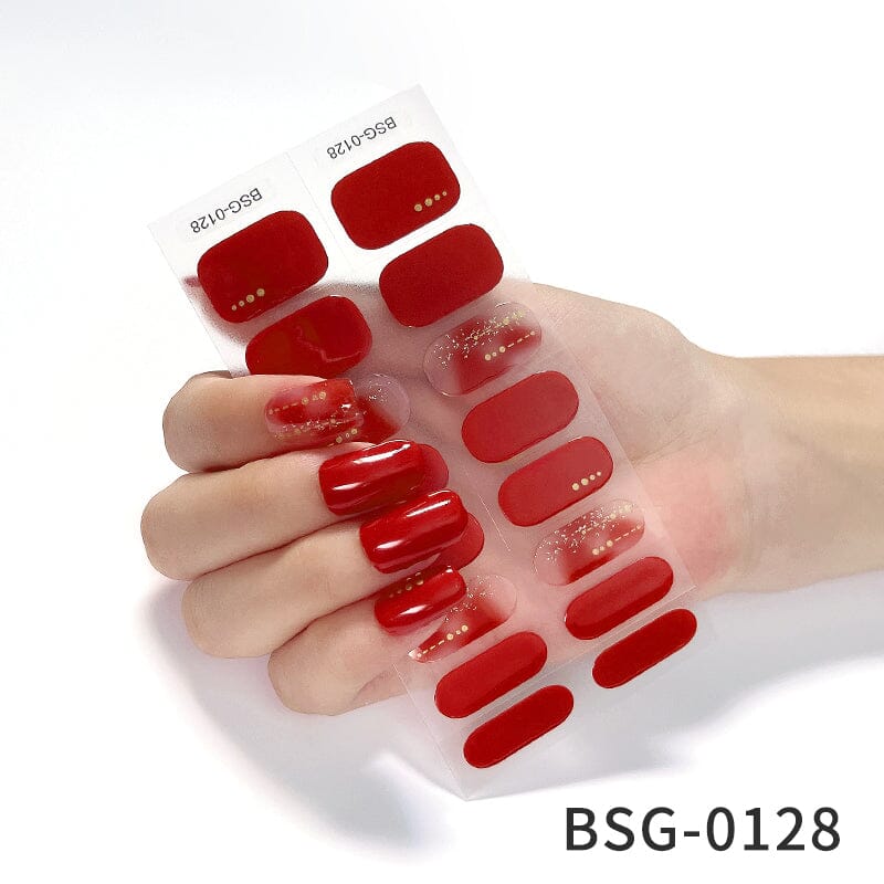 16pcs Semi Cured Gel Nail Strips BSG-0128 Nail Sticker BORN PRETTY 