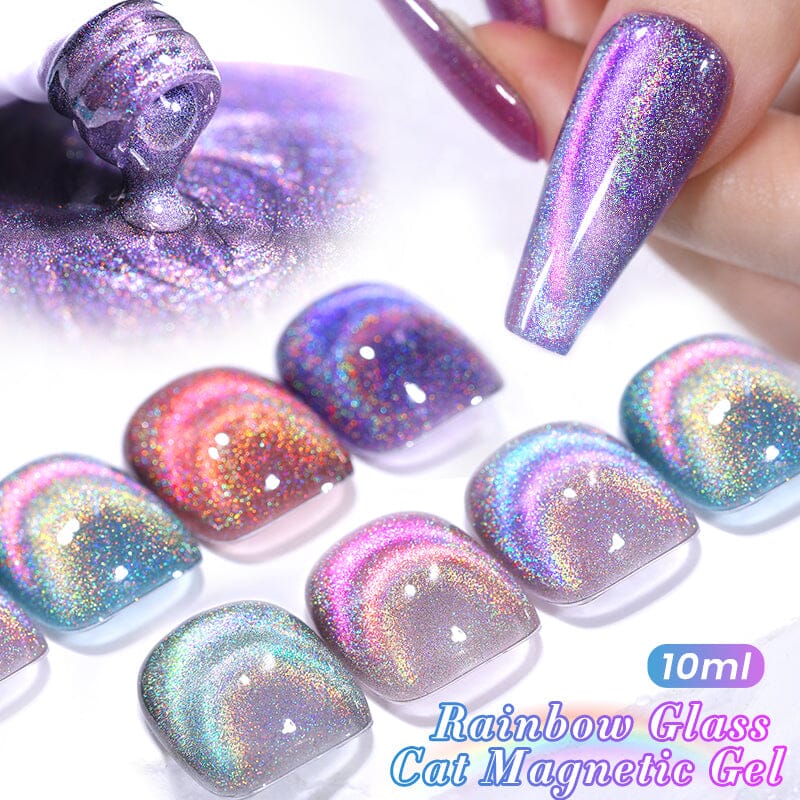 6 Colors Rainbow Glass Cat Magnetic Gel 10ml Gel Nail Polish BORN PRETTY 