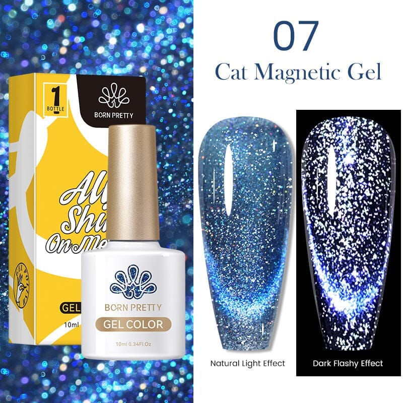 8 Colors Reflective Cat Magnetic Gel 10ml Gel Nail Polish BORN PRETTY 