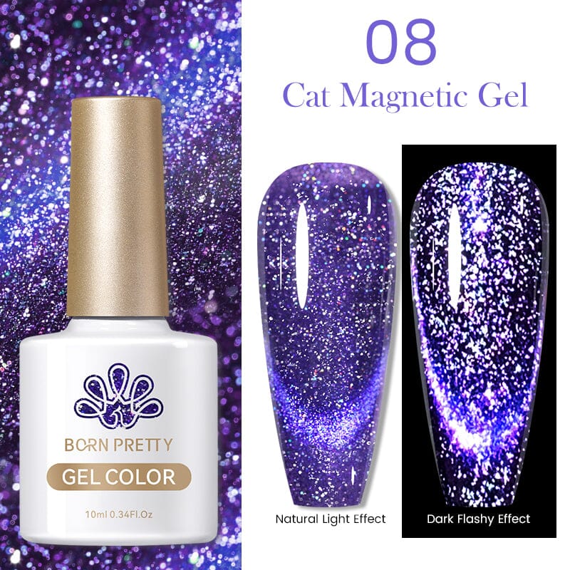 Reflective Cat Magnetic Gel 10ml Gel Nail Polish BORN PRETTY 08 