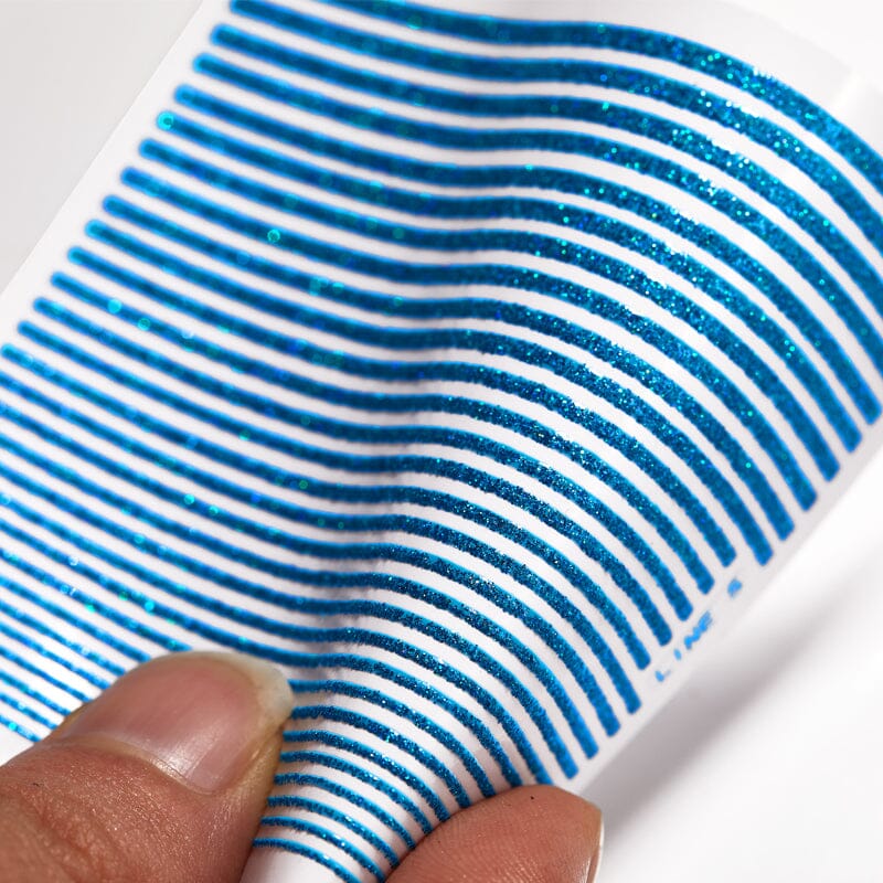 Blue Glitter Line Nail Sticker DIY Nails BORN PRETTY 