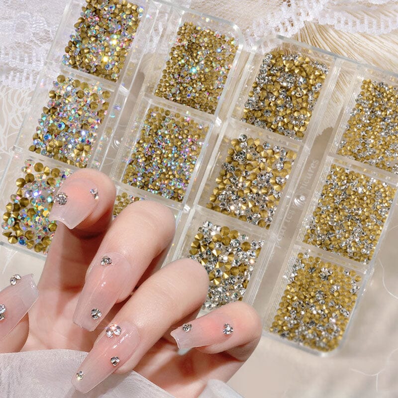 6 Grids Sharp Bottomed Rhinestones 3D Nail Decoration Nail Decoration No Brand 