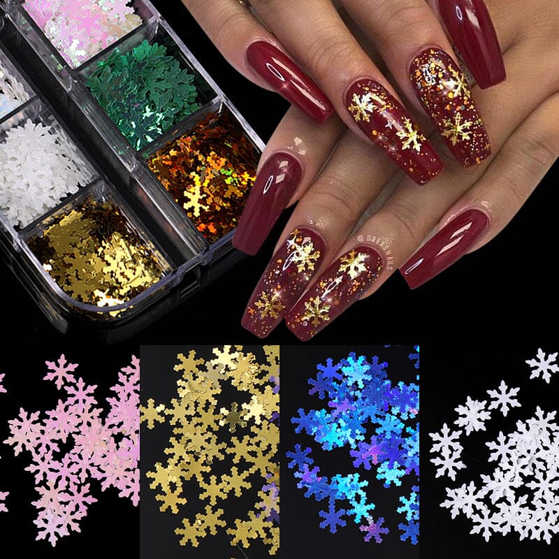 12 Colors Snowflakes Nail Sequins in Box Kits & Bundles BORN PRETTY 