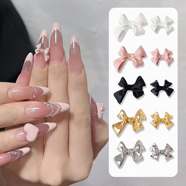 5pcs Bowknot 3D Decoration with Pearls and Rhinestones Nail Decoration BORN PRETTY 10 Colors 