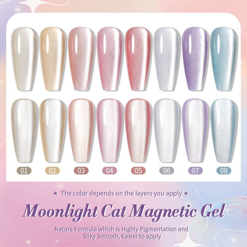Moonlight Cat Magnetic Gel Polish 10ml Gel Nail Polish BORN PRETTY 8 Colors 