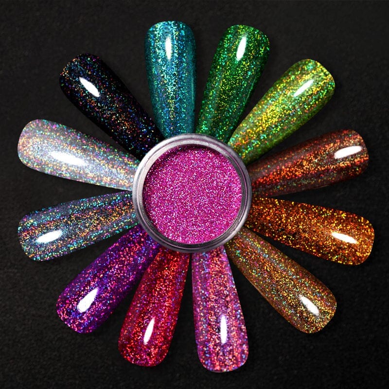 【All Under $9.99】12 Colors Holo Glitter Powder Set Kits & Bundles BORN PRETTY 