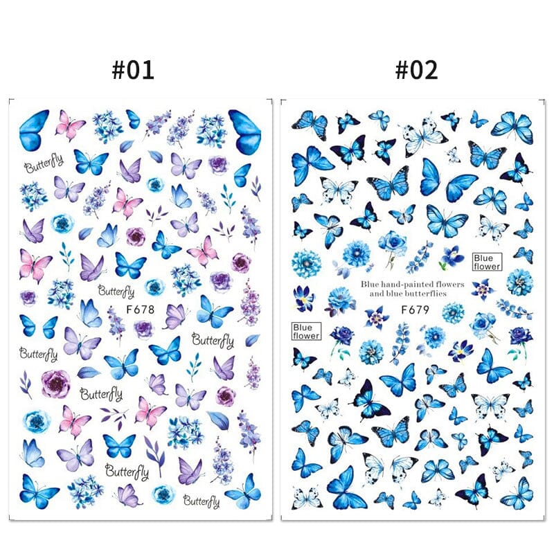 2Pcs Butterfly Nail Stickers DIY Nails BORN PRETTY 