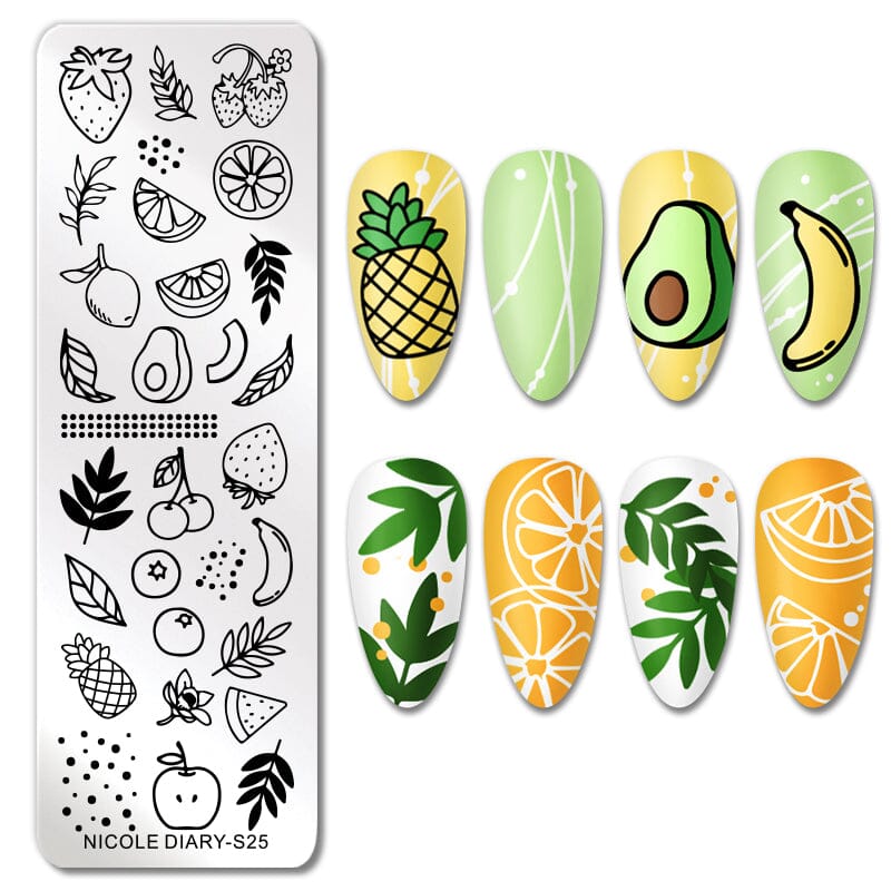 Rectangle Nail Stamping Plate S25 Stamping Nail BORN PRETTY 