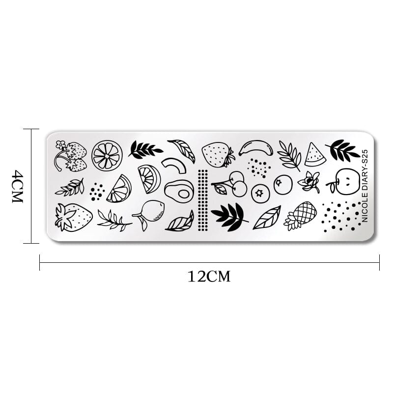 Rectangle Nail Stamping Plate S25 Stamping Nail BORN PRETTY 