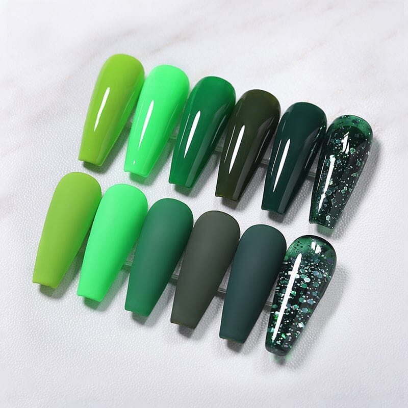 6 Colors Green Glitter Gel Polish Set 23 10ml Kits & Bundles BORN PRETTY 