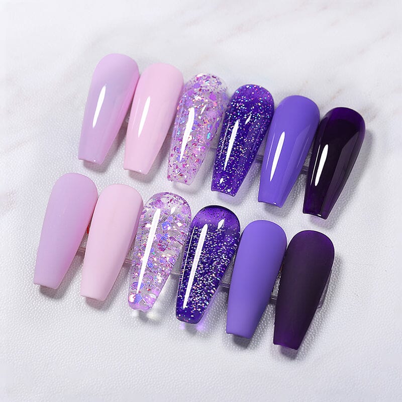 Purple Glitter 6 Colors Gel Polish Set 10ml Kits & Bundles BORN PRETTY 