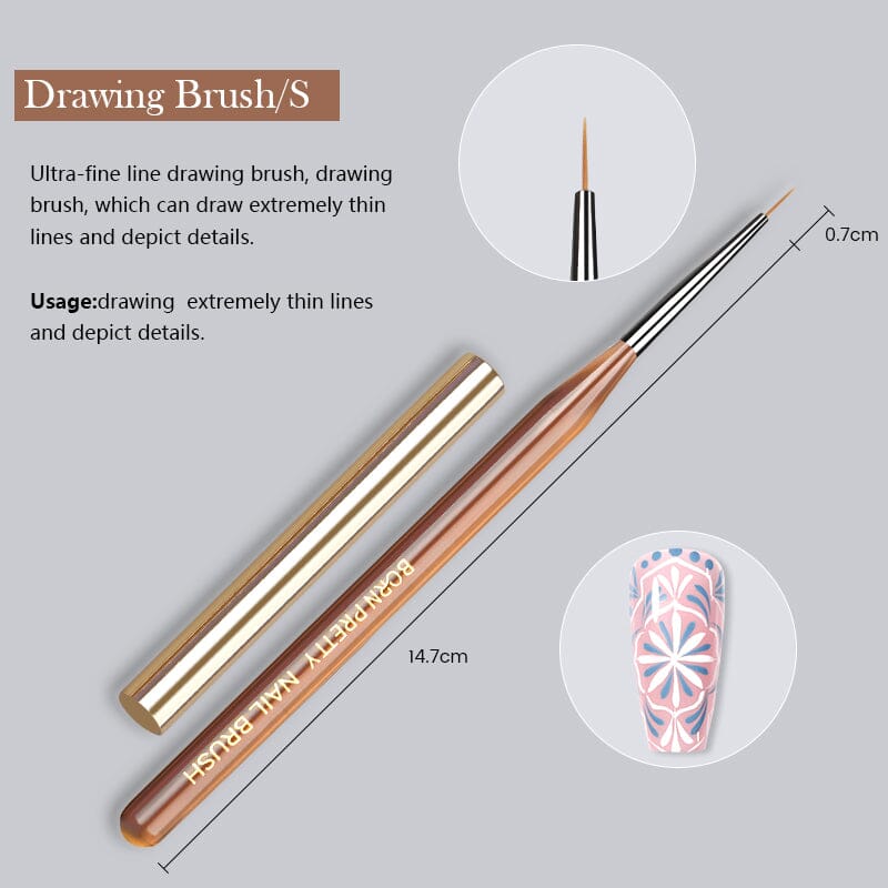 Acrylic UV Nail Brush Tools & Accessories BORN PRETTY Drawing Brush-S 