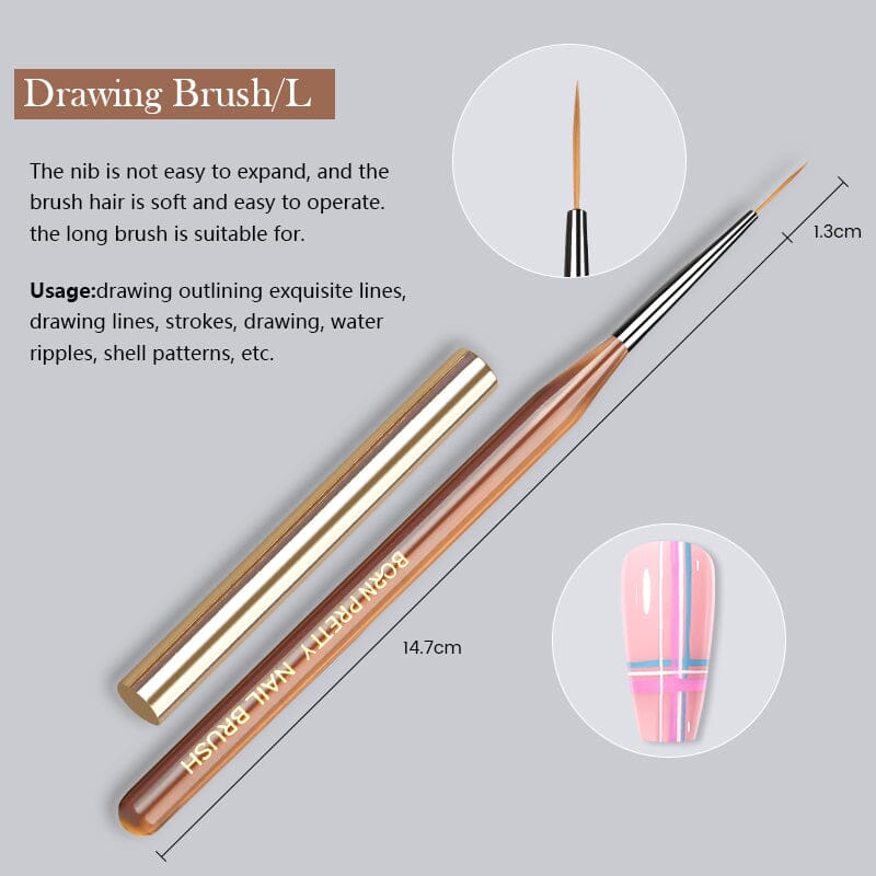 Acrylic UV Nail Brush Tools & Accessories BORN PRETTY Drawing Brush-L 
