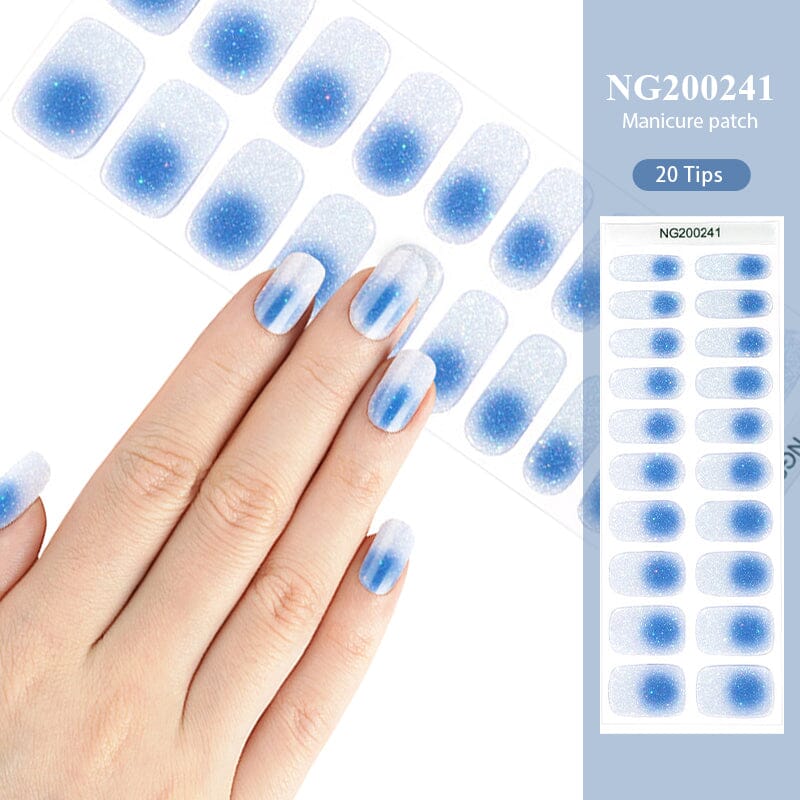 20 Tips Semi Cured Gel Nail Strips Nail Sticker BORN PRETTY NG200241 