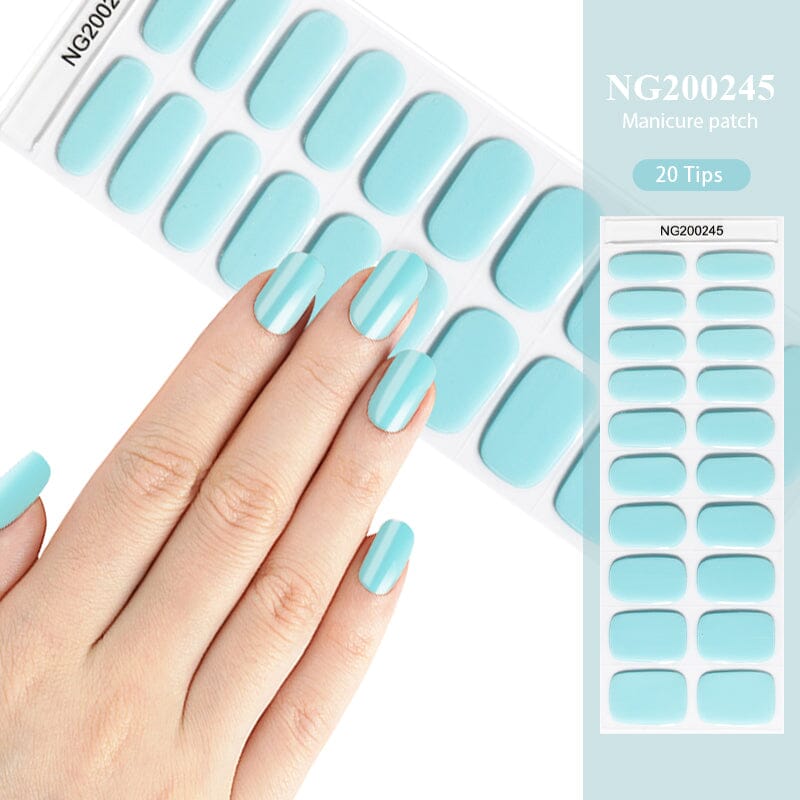 20 Tips Semi Cured Gel Nail Strips Nail Sticker BORN PRETTY NG200245 