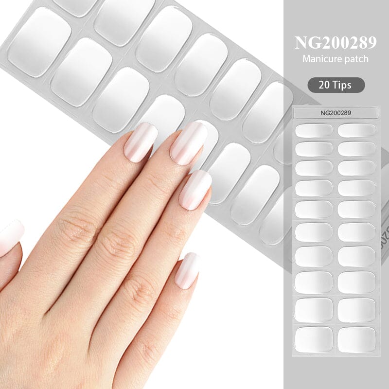 20 Tips Semi Cured Gel Nail Strips Nail Sticker BORN PRETTY NG200289 