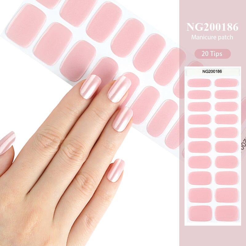 20 Tips Semi Cured Gel Nail Strips Nail Sticker BORN PRETTY NG200186 