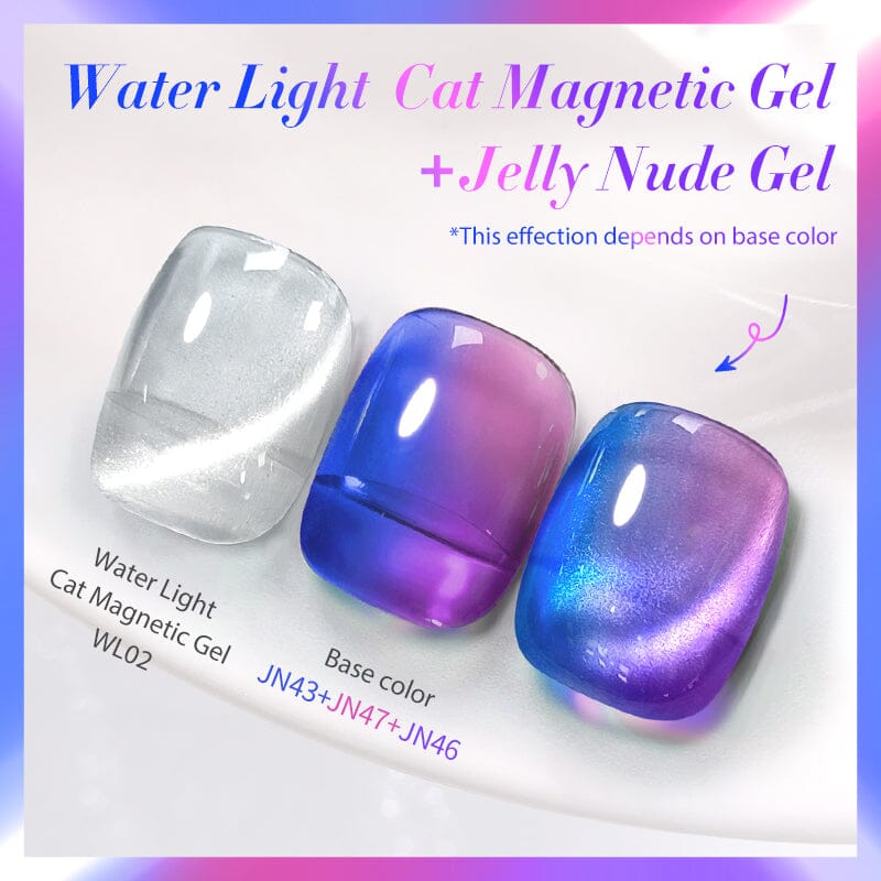 2pcs Set Water Light Cat Magnetic Gel & Jelly Nude Gel Gel Nail Polish BORN PRETTY 01 (4pcs) 