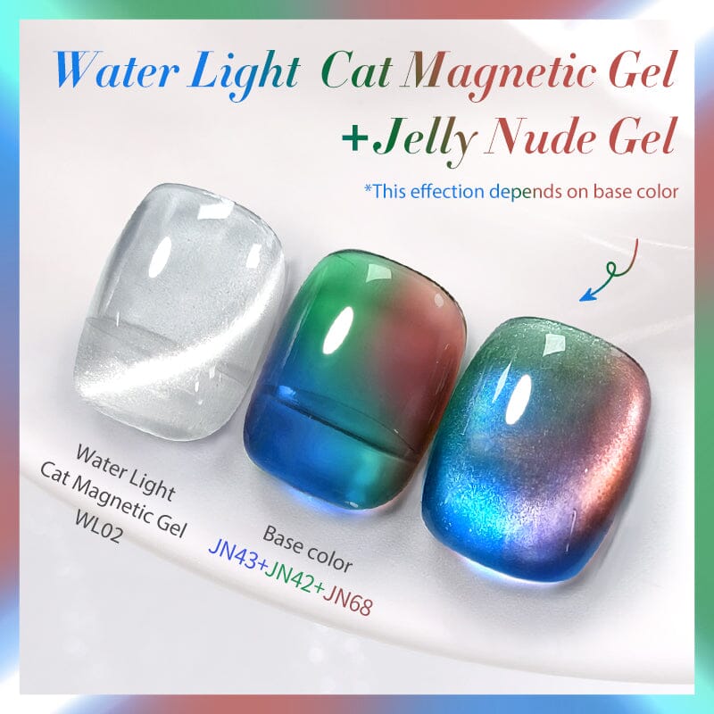 2pcs Set Water Light Cat Magnetic Gel & Jelly Nude Gel Gel Nail Polish BORN PRETTY 02 (4pcs) 