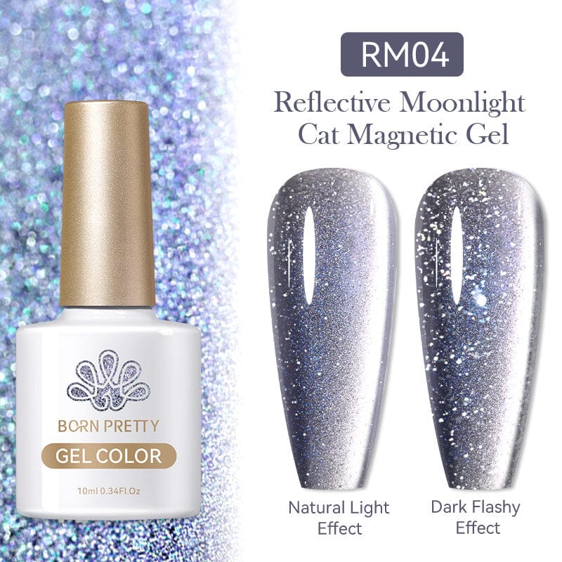 Reflective Moonlight Cat Magnetic Gel 10ml Gel Nail Polish BORN PRETTY RM04 