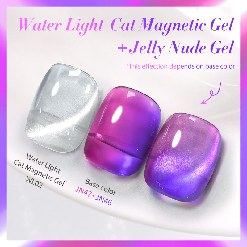 2pcs Set Water Light Cat Magnetic Gel & Jelly Nude Gel Gel Nail Polish BORN PRETTY 04 (3pcs) 