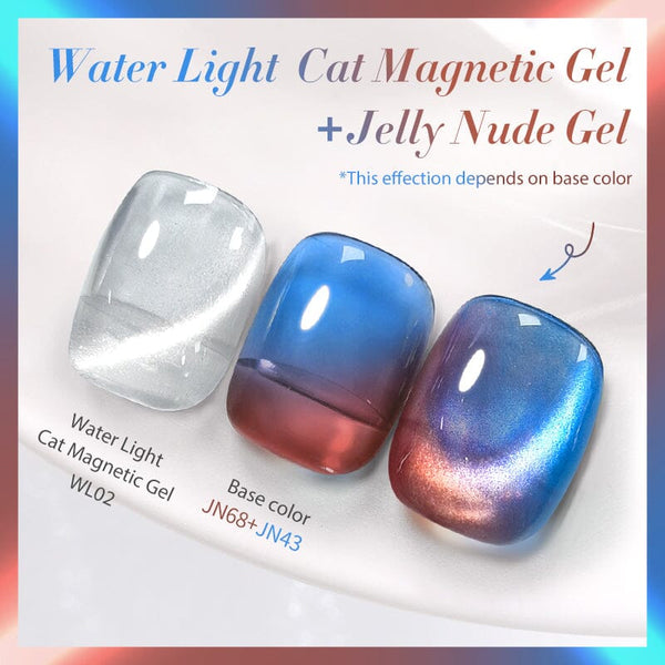 3pcs Set #05 Water Light Cat Magnetic Gel & Jelly Nude Gel