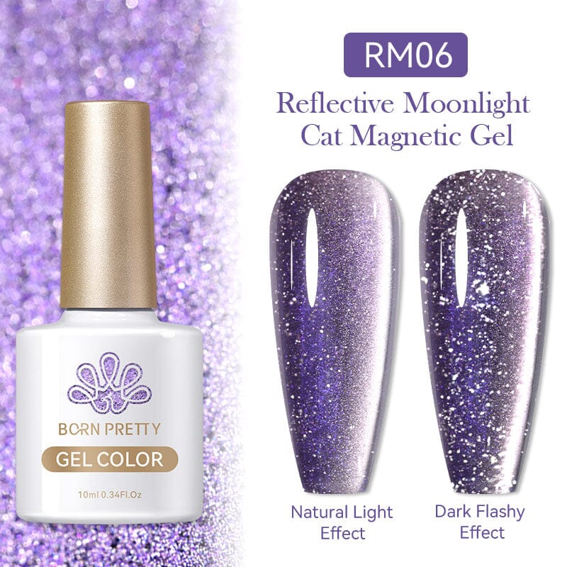 Reflective Moonlight Cat Magnetic Gel 10ml Gel Nail Polish BORN PRETTY RM06 