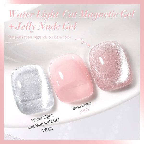 2pcs Set #06 Water Light Cat Magnetic Gel & Jelly Nude Gel