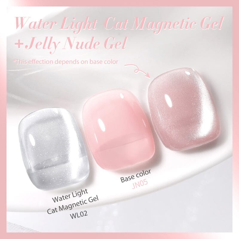 2pcs Set Water Light Cat Magnetic Gel & Jelly Nude Gel Gel Nail Polish BORN PRETTY 06 