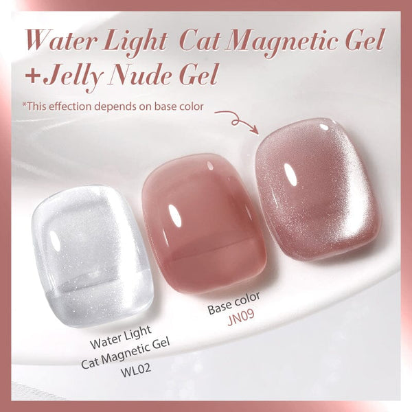 2pcs Set #07 Water Light Cat Magnetic Gel & Jelly Nude Gel