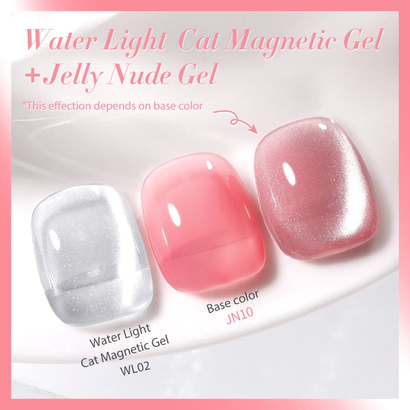 2pcs Set Water Light Cat Magnetic Gel & Jelly Nude Gel Gel Nail Polish BORN PRETTY 08 