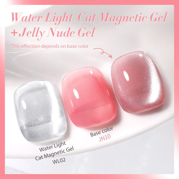 2pcs Set #08 Water Light Cat Magnetic Gel & Jelly Nude Gel
