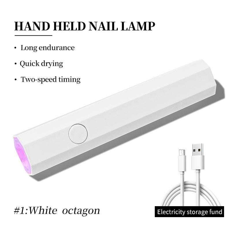 White Octagon Handheld Nail Lamp 3W Tools & Accessories No Brand 