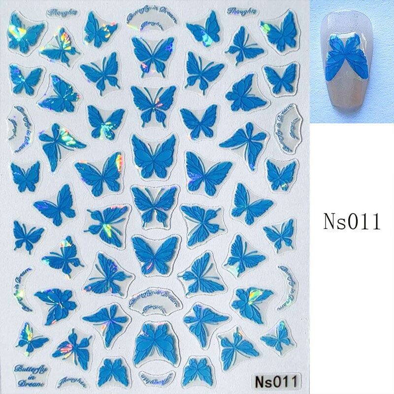 Micro-embossed Colorful Butterfly Nail Sticker Nail Sticker No Brand Ns011 