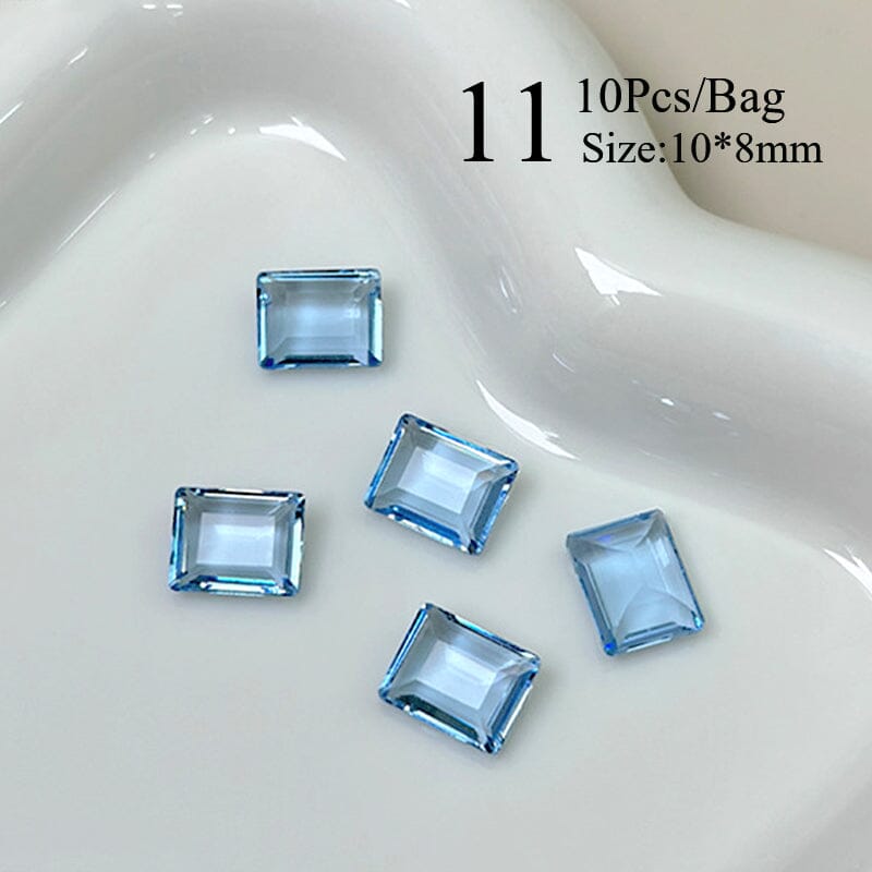 10pcs Rectangular Sugar Cube Rhinestones Nail Art Decoration Nail Decoration No Brand 11 