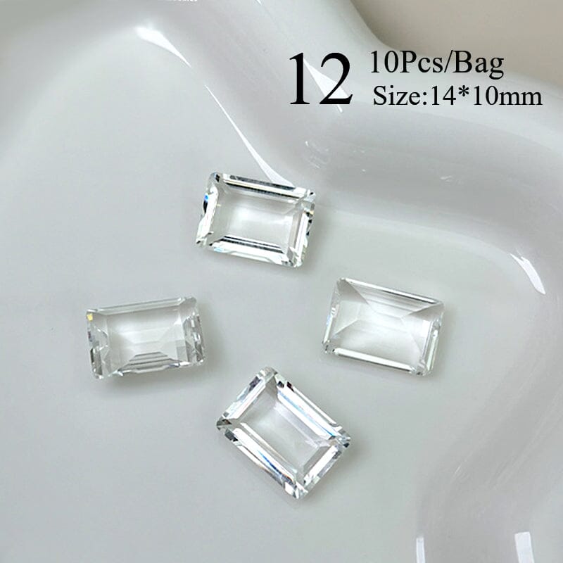 10pcs Rectangular Sugar Cube Rhinestones Nail Art Decoration Nail Decoration No Brand 12 