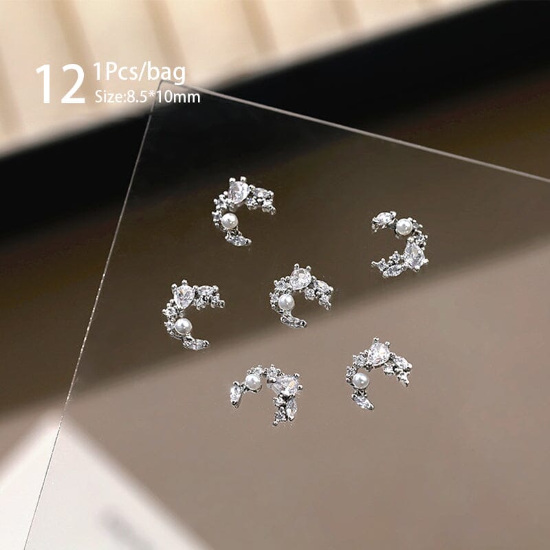Silver Alloy Butterfly Bowknot Charm Rhinestones Nail Decoration No Brand 12 