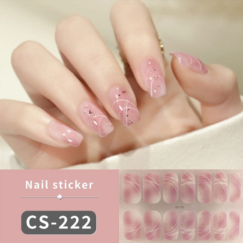 12 Tips Spring Summer Flowers Heart Semi Cured Gel Nail Strips Nail Sticker No Brand CS222 