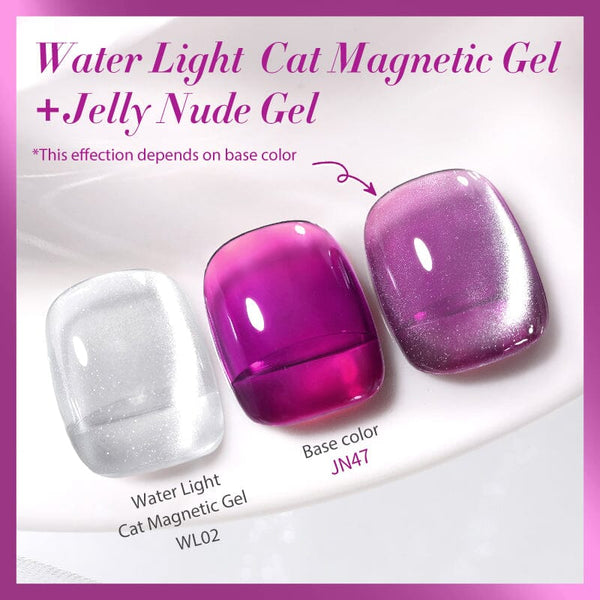 2pcs Set #17 Water Light Cat Magnetic Gel & Jelly Nude Gel Gel Nail Polish BORN PRETTY 