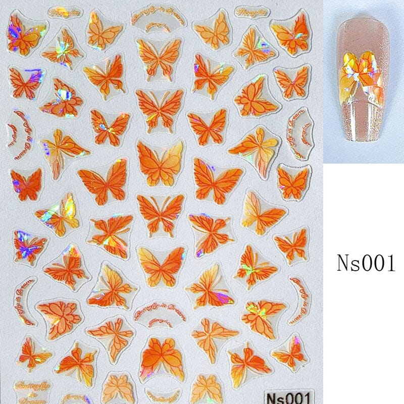 Micro-embossed Colorful Butterfly Nail Sticker Nail Sticker No Brand Ns001 