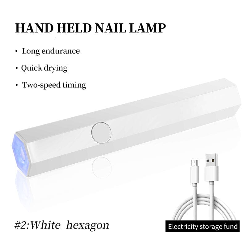 White Hexagon Handheld Nail Lamp 3W Tools & Accessories No Brand 