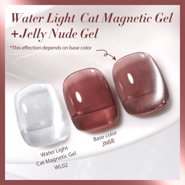 2pcs Set #20 Water Light Cat Magnetic Gel & Jelly Nude Gel Gel Nail Polish BORN PRETTY 
