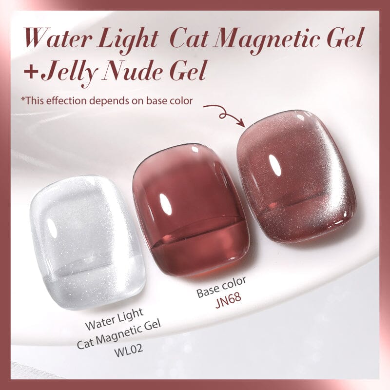 2pcs Set Water Light Cat Magnetic Gel & Jelly Nude Gel Gel Nail Polish BORN PRETTY 20 