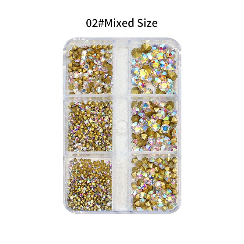 6 Grids Sharp Bottomed Rhinestones 3D Nail Decoration Nail Decoration No Brand 02 