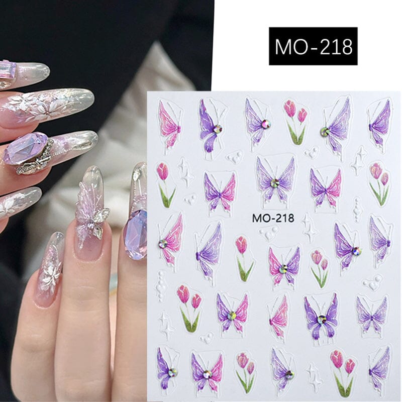 Cherry Butterfly 3D Nail Sticker Nail Sticker No Brand MO-218 