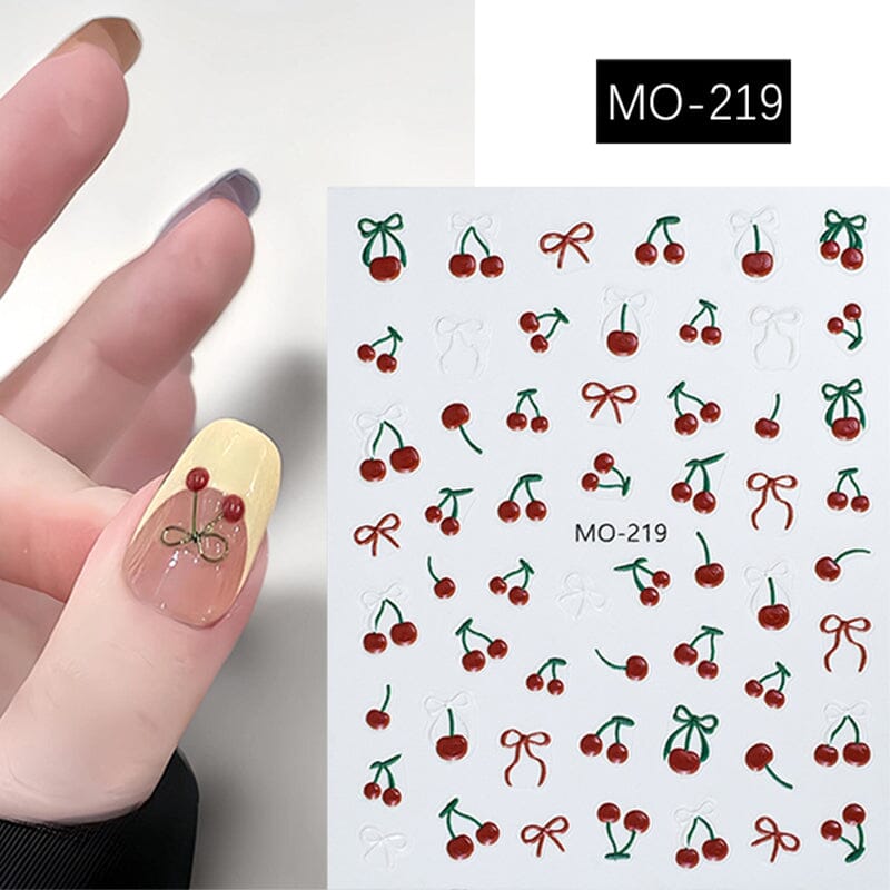 Cherry Butterfly 3D Nail Sticker Nail Sticker No Brand MO-219 