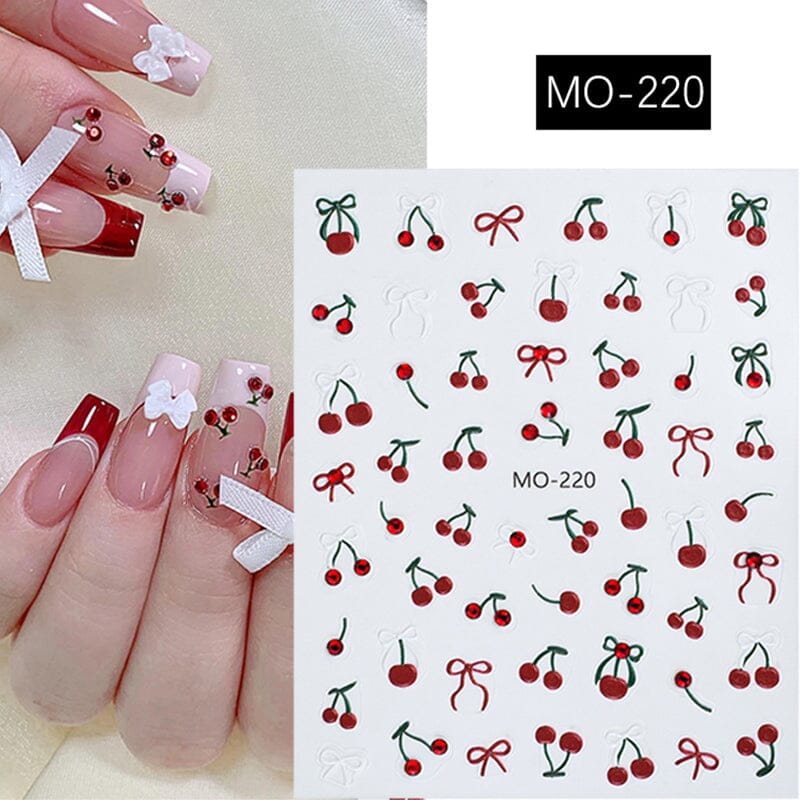 Cherry Butterfly 3D Nail Sticker Nail Sticker No Brand MO-220 